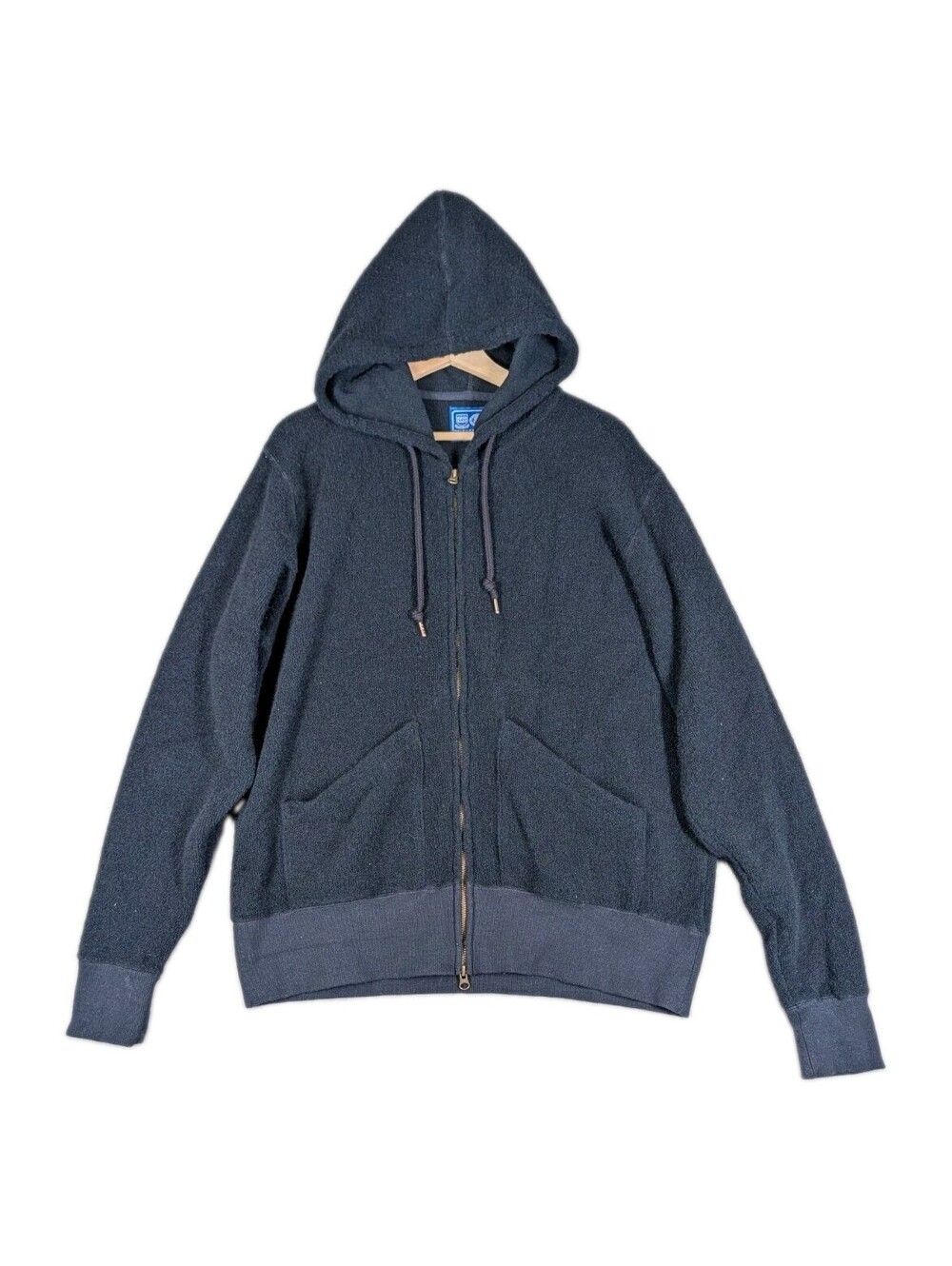 J Press Mens XXL Navy Yale Wool Zip Hoodie Sweater Elbow Patch Preppy Ivy League